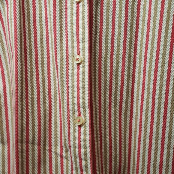 Tommy Hilfiger Women's Long Sleeve Blouse Size XL Melon, tan & white - Picture 4 of 10